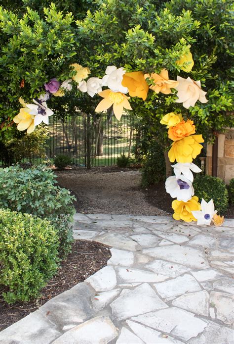 Diy Paper Flower Arch One Little Minute Blog 1 Live Free Creative Co
