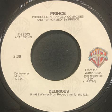 Prince Delirious 1983 Winchester Pressing Vinyl Discogs
