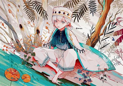 Anime Boy Polychromatic White Hair Hat Anime Hd Wallpaper Peakpx