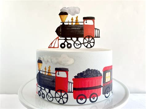 Train Theme Cake Decorations Vintage Steam Train Edible Etsy