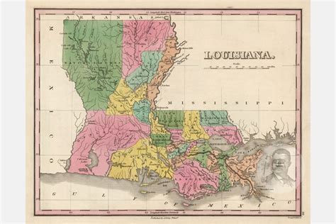 Vintage Louisiana Map 1824 Old Map Of Louisiana Historical Etsy