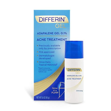 Differin 01 Adapalene Acne Treatment Gel Pump 16 Oz 45g En