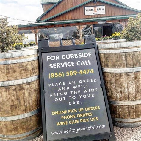 Curbside pickup allows you to order food from a restaurant online or by phone; Curbside Pick Up - William Heritage Winery