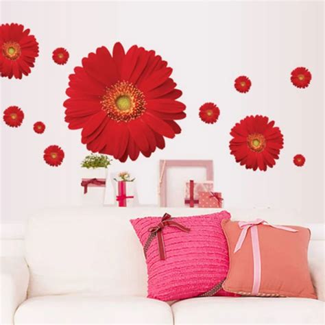 Buy Daisy Flowers Removable Waterproof Diy Wall Decal
