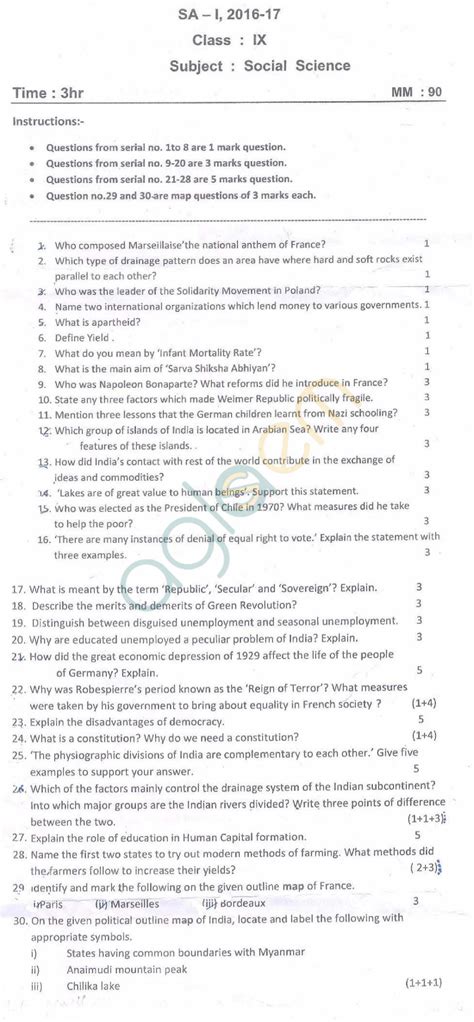 Papers Essays Research Social Science Sample Paper Class Term CBSE Practice