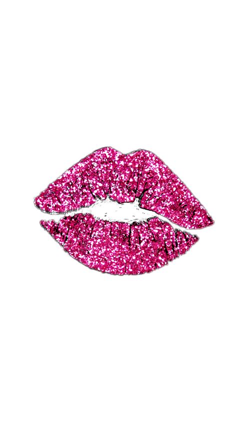 Stickers Glitter Lips Kiss Pink Sticker By Gingergsnapps24