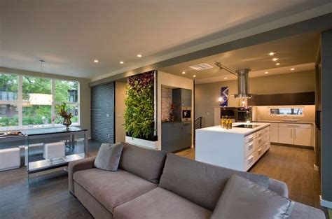 Cuisine ouverte sur salon en idées inspirantes Living room and kitchen design Modern