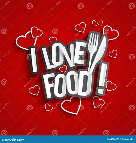 I Love Food Stock Vector Image 44576306