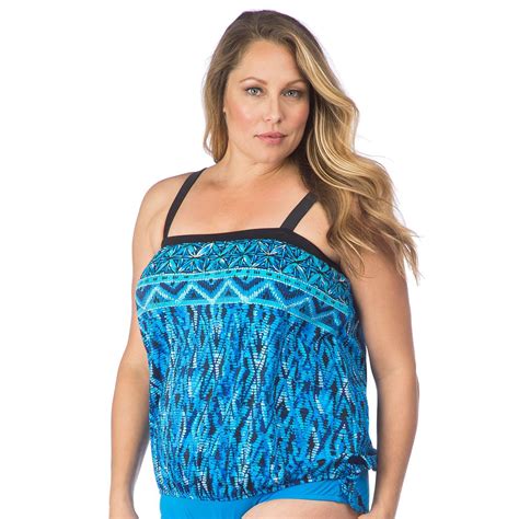 Blouson Tankini Plus Size Swim Top By Maxine Swimsuits Full Figure