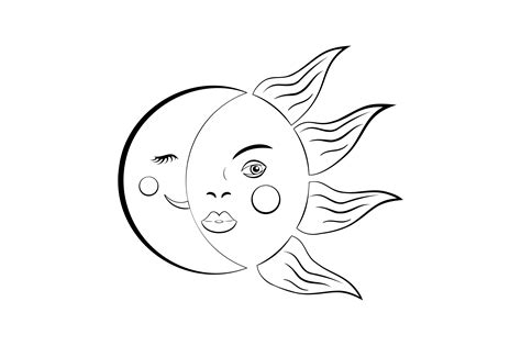 Half Sun And Half Moon Svg Cut File By Creative Fabrica Crafts