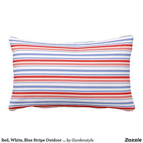 What kind of pillow is best for interior design? Red, White, Blue Stripe Outdoor Lumbar Pillow | Zazzle.com ...