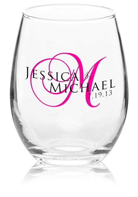 Personalized Oz Arc Stemless Etched Wine Glasses C Discountmugs Wedding Wine
