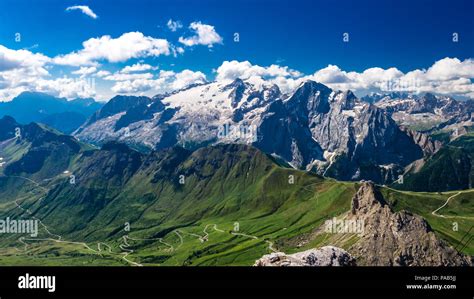 Marmolada Massif Dolomiti Itay Beautiful View Over The Marmolada