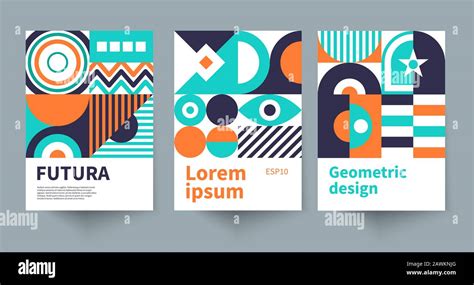 Minimal Geometric Posters In Swiss Style Minimalist Cover Templates
