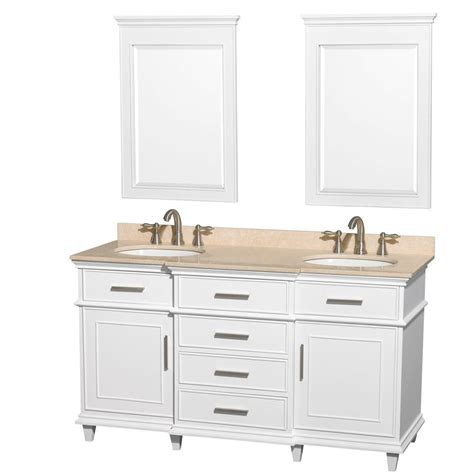 Bath vanity in white with 4 in. Wyndham Collection Berkeley 60 in. Double Vanity in White ...