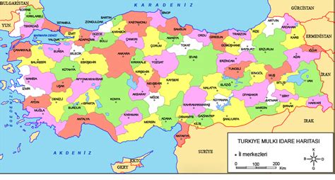 Türkiye Haritası - Türkiye Siyasi Haritası Ve Şehir İsimleri