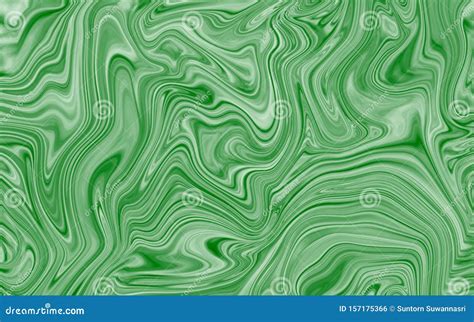 Abstract Green Liquid Marble Swirl Texture Background Stock Photo