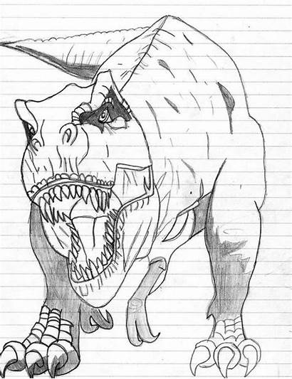 Dinosaur Coloring Pages Printable Rex Drawing Colouring