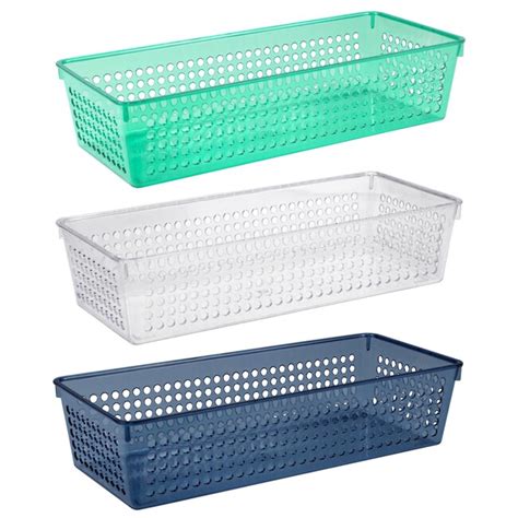 View Colorful Plastic Rectangular Slotted Baskets