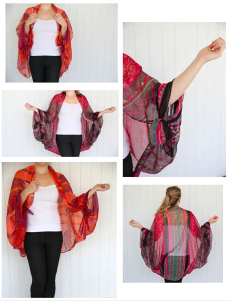 Turn Your Scarf Into A Kimono Diy Clothes Ways To Wear A Scarf How To Wear Scarves