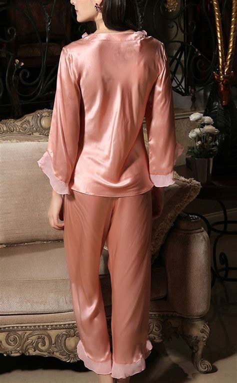 Pure Mulberry Silk Sleepwear Womens Pyjamas Silk Pajama Set US Size 2 6