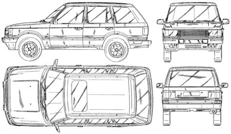 1983 Land Rover Range Rover Suv Blueprints Free Outlines