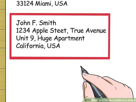 Name street address, apartment number city, state, zip code. 3 Ways to Address a Letter to a Judge - wikiHow