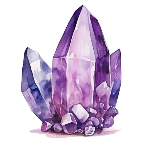 Watercolor Purple Crystal Watercolor Crystal Diamond Png Transparent