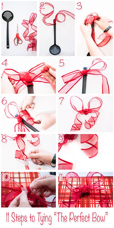 Ribbon 1 is tied around the box and knotted; How to Tie a Perfect Bow Step by Step | Current Blog