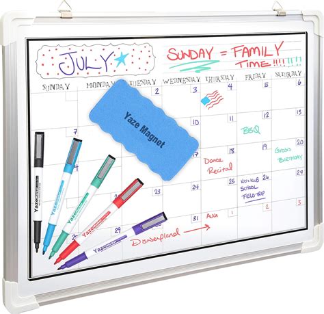 White Board Calendar For Wall Dry Erase Monthly Planner 24x18 5