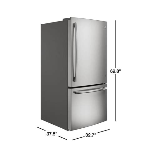 Ge 248 Cu Ft Bottom Freezer Refrigerator In Stainless Steel Energy