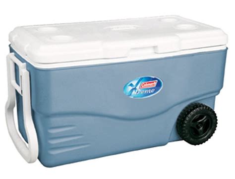 Ice Cooler Box Tow Handle Easy Roll Wheels Large Picnic Drink Chest
