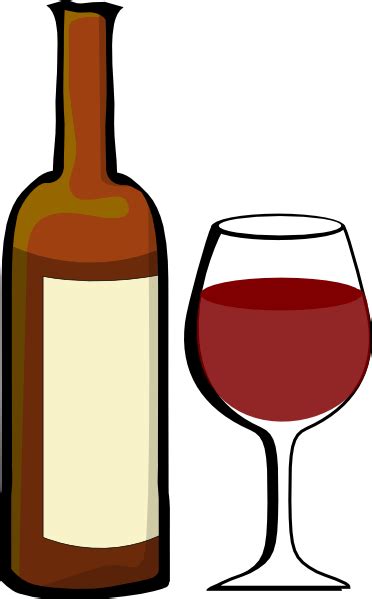 Glass Of Wine With Wine Bottle Clip Art At Clker Com Vector Clip Art