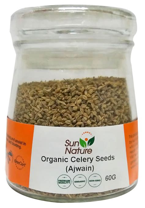 Sun Nature Organic Celery Seeds Ajwain 60g