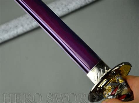 Handmade Purple Blade T1095 Steel Japanese Samurai Sword Full Tang