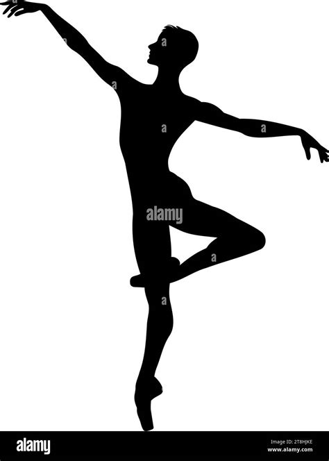 Male Ballet Dancer Silhouette Vector Illustration Stock Vector Image