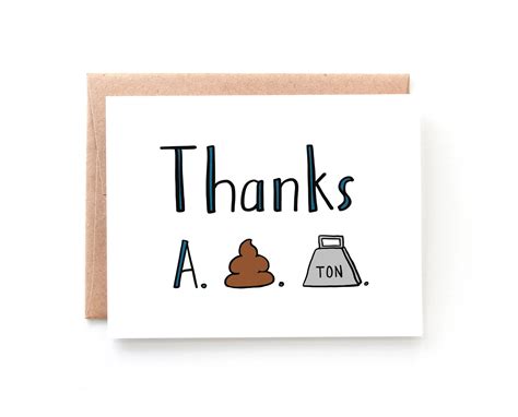 Thank You Card Funny Funny Thank You Card Punny Card Etsy