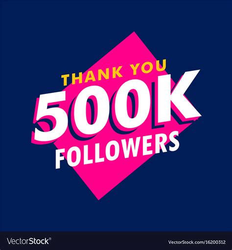 500k Followers Thank You Message In Funky Style Vector Image
