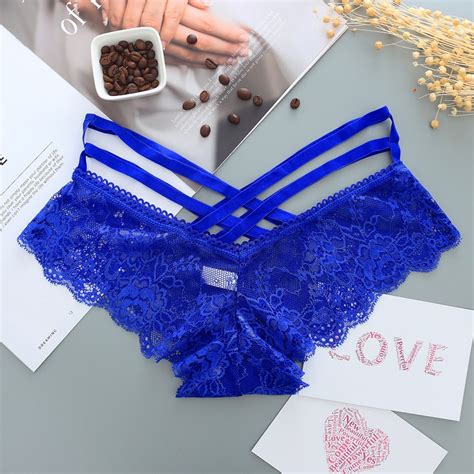 Sexy Panties Women Lace Low Rise Solid Sexy Briefs Female Underwear Cross Strap Temptation
