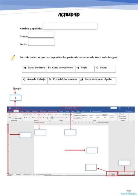 Actividad 1word Ficha Interactiva Topworksheets