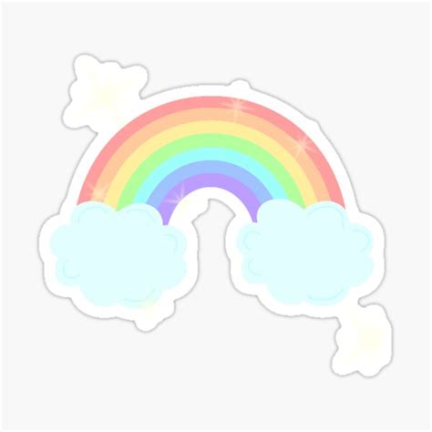 Cute Pastel Rainbow Doodle Sticker For Sale By Craftydinosaur Redbubble