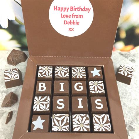 Personalised Message Biglil Sis Chocolates By Cocoapod Chocolates