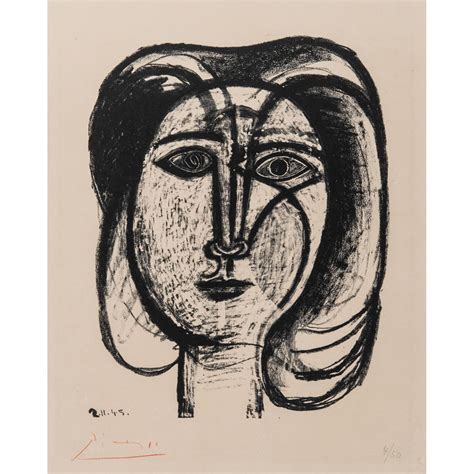Lot Pablo Picasso 1881 1973 TÊte De Femme 21145