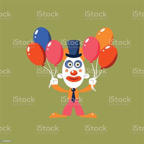 Clown Holding Balloons Stock Illustration Download Image Now