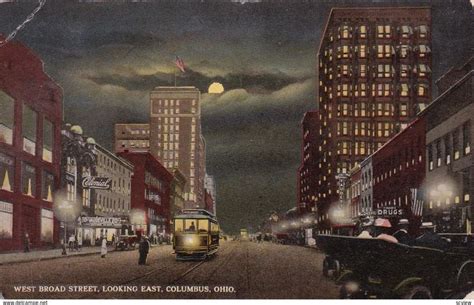 Columbus Ohio 1917 West Broad Street At Night For Sale On