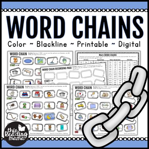In This Pack Youll Find 25 Printable And Digital Word Chains For All
