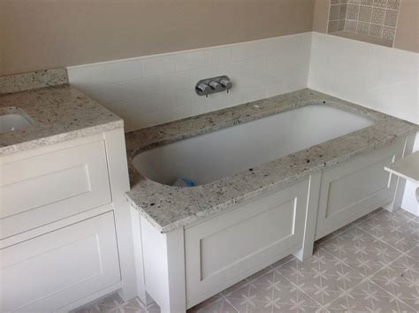 Bath Surround And Matching Vanity Top In Ivory White Granite We