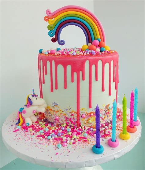 Rainbow Unicorn Birthday Cake Pinta Carita Unicornio