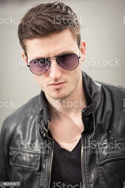 Handsome Guy Wear Leather Jacket Stock Photo Download Image Now 20