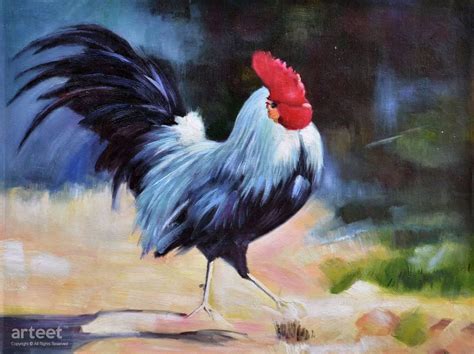 Portrait Of A Rooster Art Paintings For Sale Online Gallery